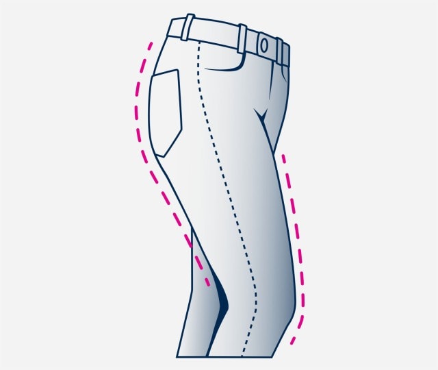 Illustration einer Jeans im Feminine Fit.