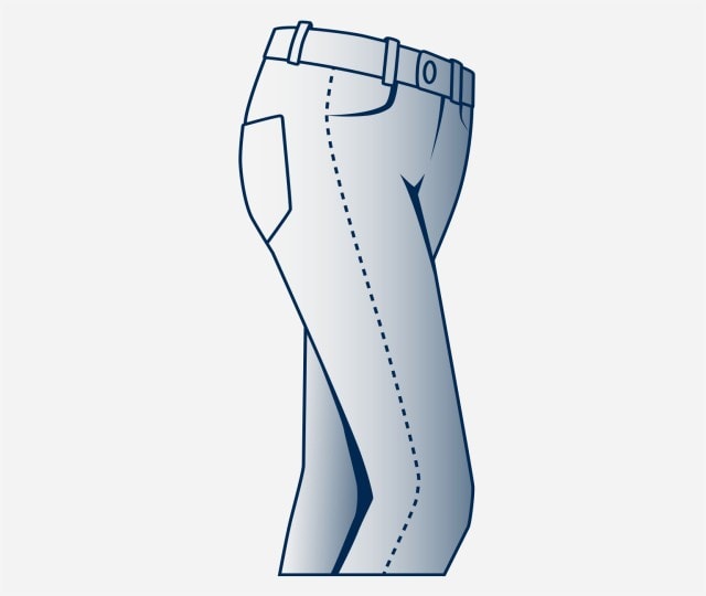 Illustration einer Jeans im Regular Fit.