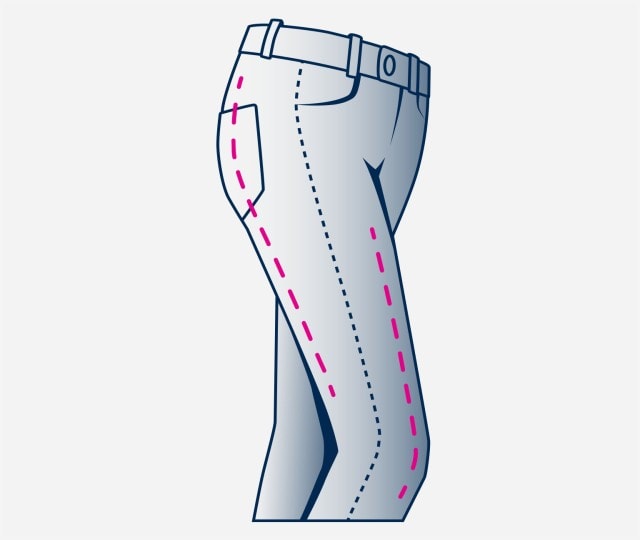 Illustration einer Jeans im Slim Fit.