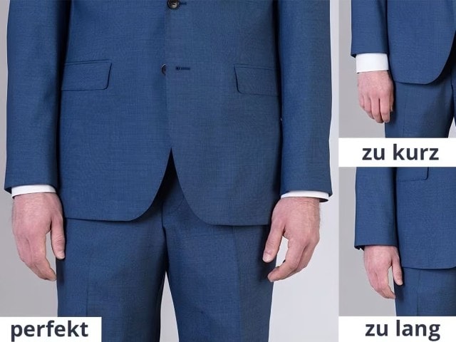 Ausschnitt eines blauen Anzuges.