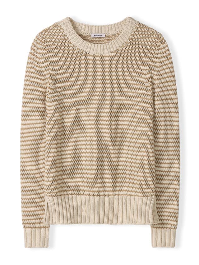 Abbildung Pullover mit dezentem Streifen in Creme Abbildung Pullover mit dezentem Streifen in Creme