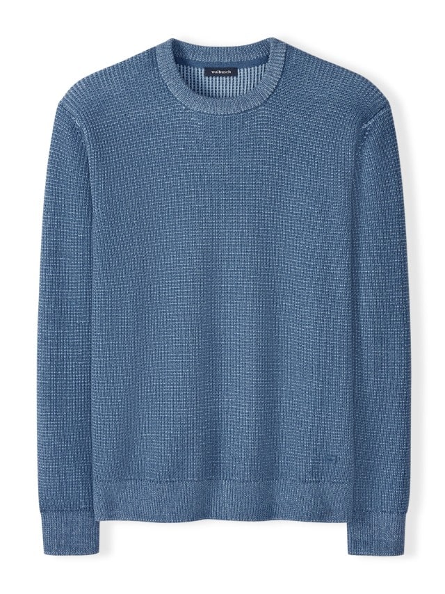 Abbildung Strukturpullover Bicolor in Jeansblau