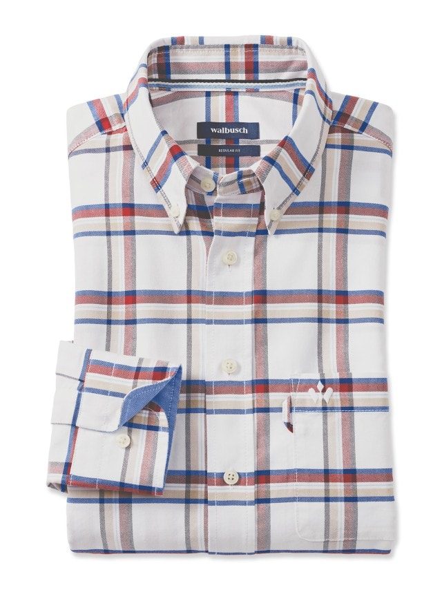 Abbildung Premium Oxford-Hemd in Karo Offwhite