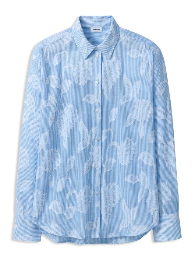 Abbildung Hemdbluse mit Streifen in Meerblau