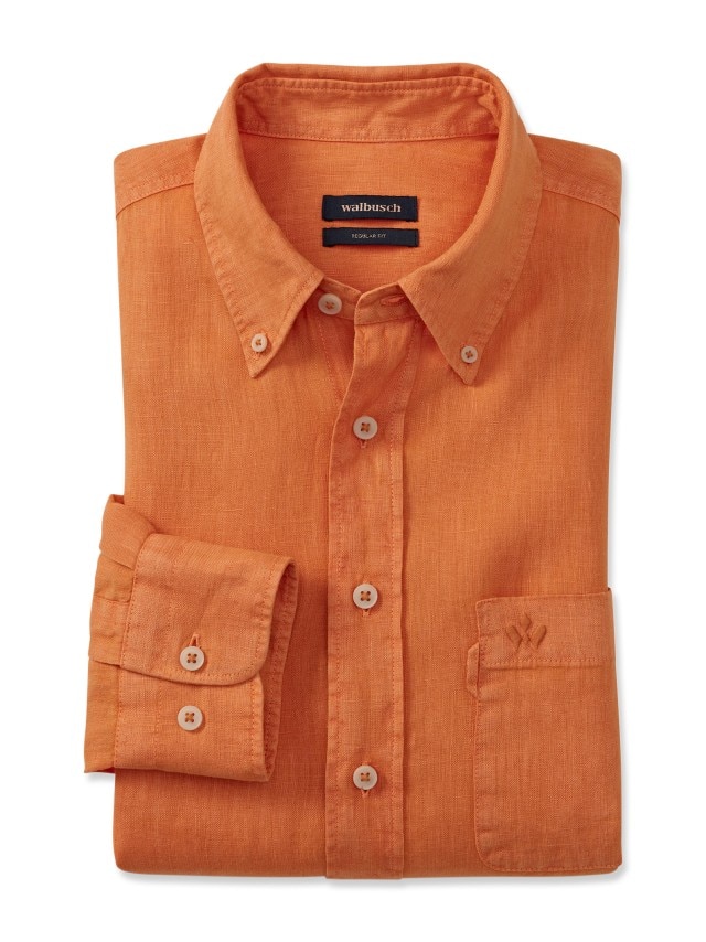 Abbildung Pures Leinen Hemd Überfärber in Orange Abbildung Pures Leinen Hemd Überfärber in Orange