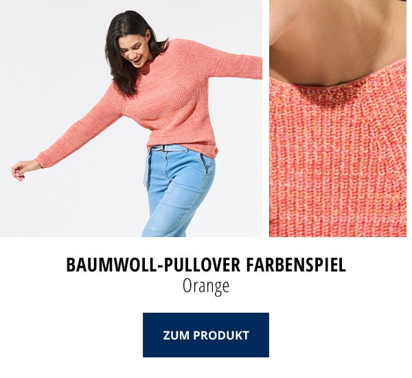 Baumwoll-Pullover Farbenspiel Orange | Walbusch