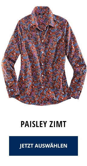 Extraglatt-Hemdbluse - Paisley Zimt | Walbusch