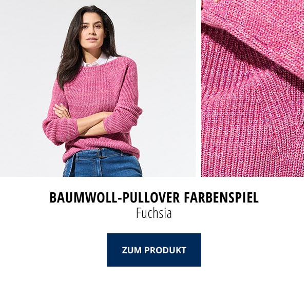 Baumwoll-Pullover Farbenspiel Fuchsia | Walbusch