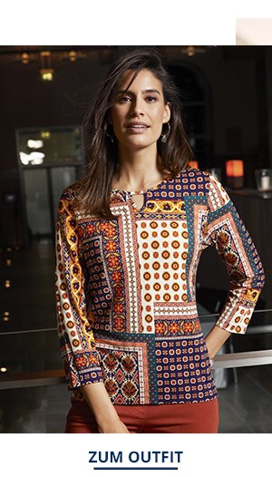 Outfit Trendfarben Viskose Shirt Mosaik | Walbusch