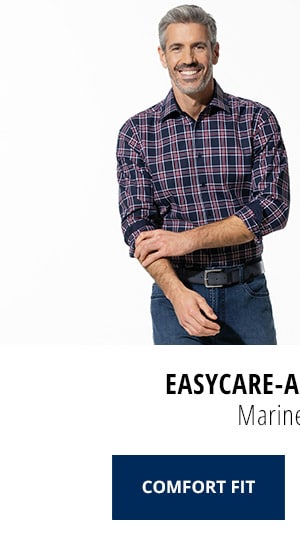 Easycare Aktiv-Hemd, COMFORT FIT - Marine Karo | Walbusch