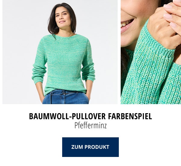 Baumwoll-Pullover Farbenspiel Multicolor Pfefferminz | Walbusch