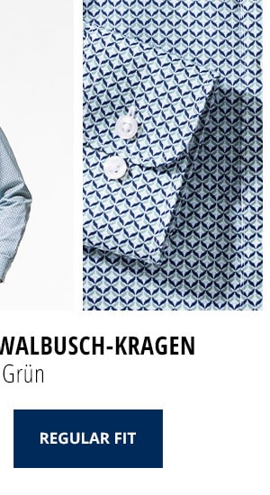 Extraglatt-Hemd Walbusch-Kragen, REGULAR FIT - Druck Grün | Walbusch