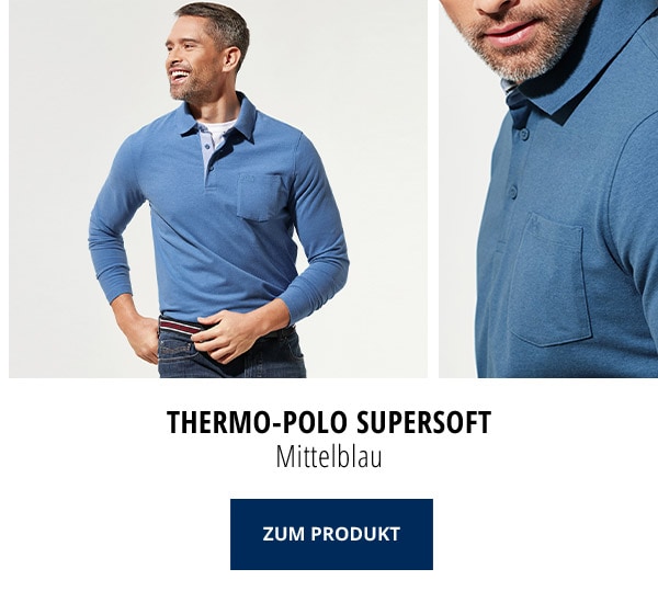 Thermo-Polo Supersoft - Mittelblau | Walbusch