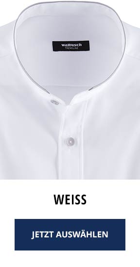 Extraglatt Hemd mit Stehkragen, Weiß | Walbusch