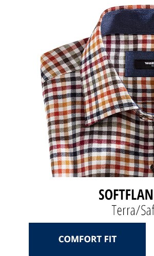 Softflanell-Hemd Comfort Fit - Terra/Safran Vichy | Walbusch