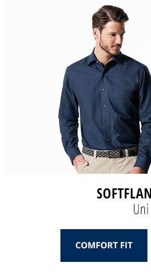 Softflanell-Hemd Uni Blau | Walbusch