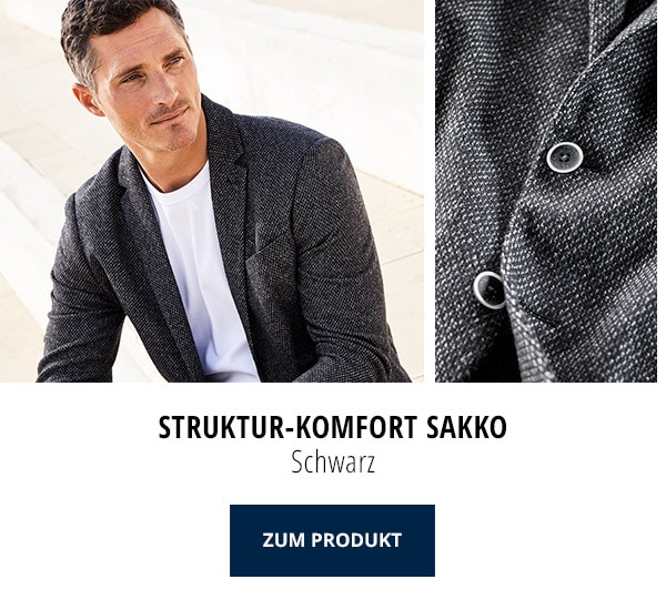 Struktur-Komfort Sakko Schwarz | Walbusch