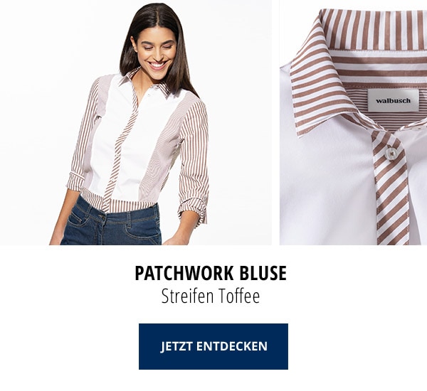 Patchwork Bluse - Streifen Toffee | Walbusch