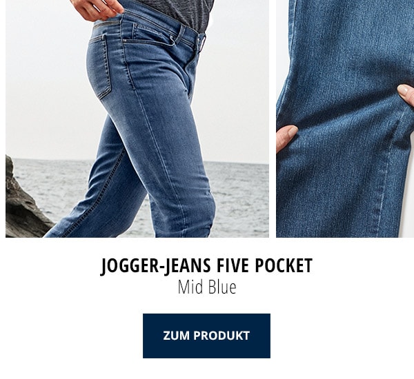 Jogger-Jeans Five Pocket Mid Blue | Walbusch