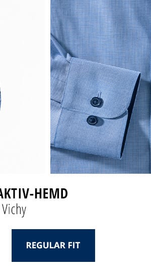Easycare Aktiv-Hemd, REGULAR FIT - Blau Vichy | Walbusch