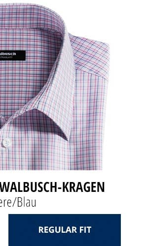 Extraglatt-Hemd Walbusch-Kragen, Karo Beere/Blau | Walbusch
