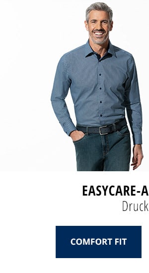 Easycare Aktiv-Hemd, COMFORT FIT - Druck Blau | Walbusch