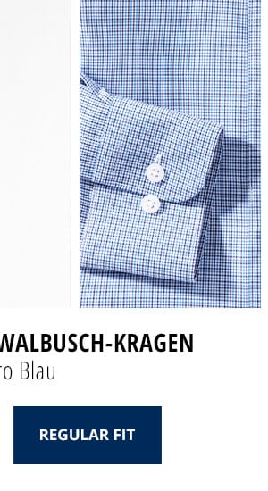Extraglatt-Hemd Walbusch-Kragen, REGULAR FIT - Minikaro Blau | Walbusch