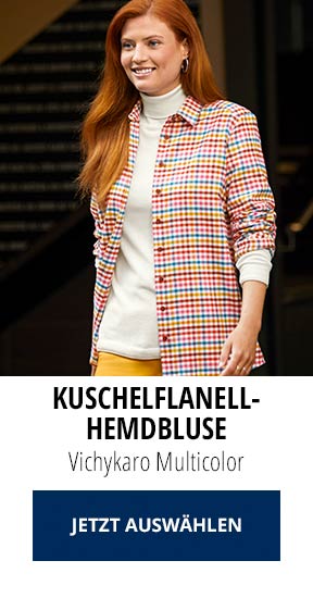 Kuschelflanell Hemdbluse - Vickykaro Multicolor | Walbusch