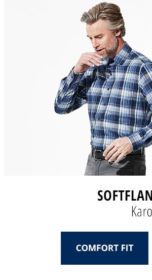 Softflanell-Hemd Karo Blau | Walbusch