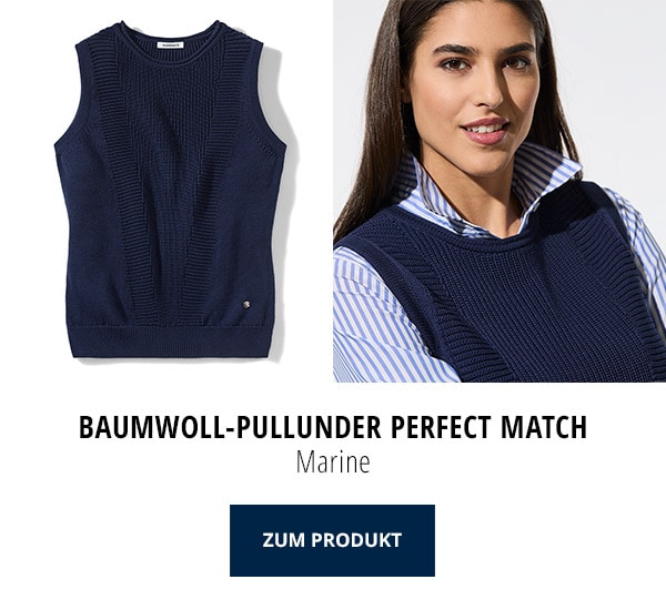 Baumwoll-Pullunder Perfect Match Marine | Walbusch