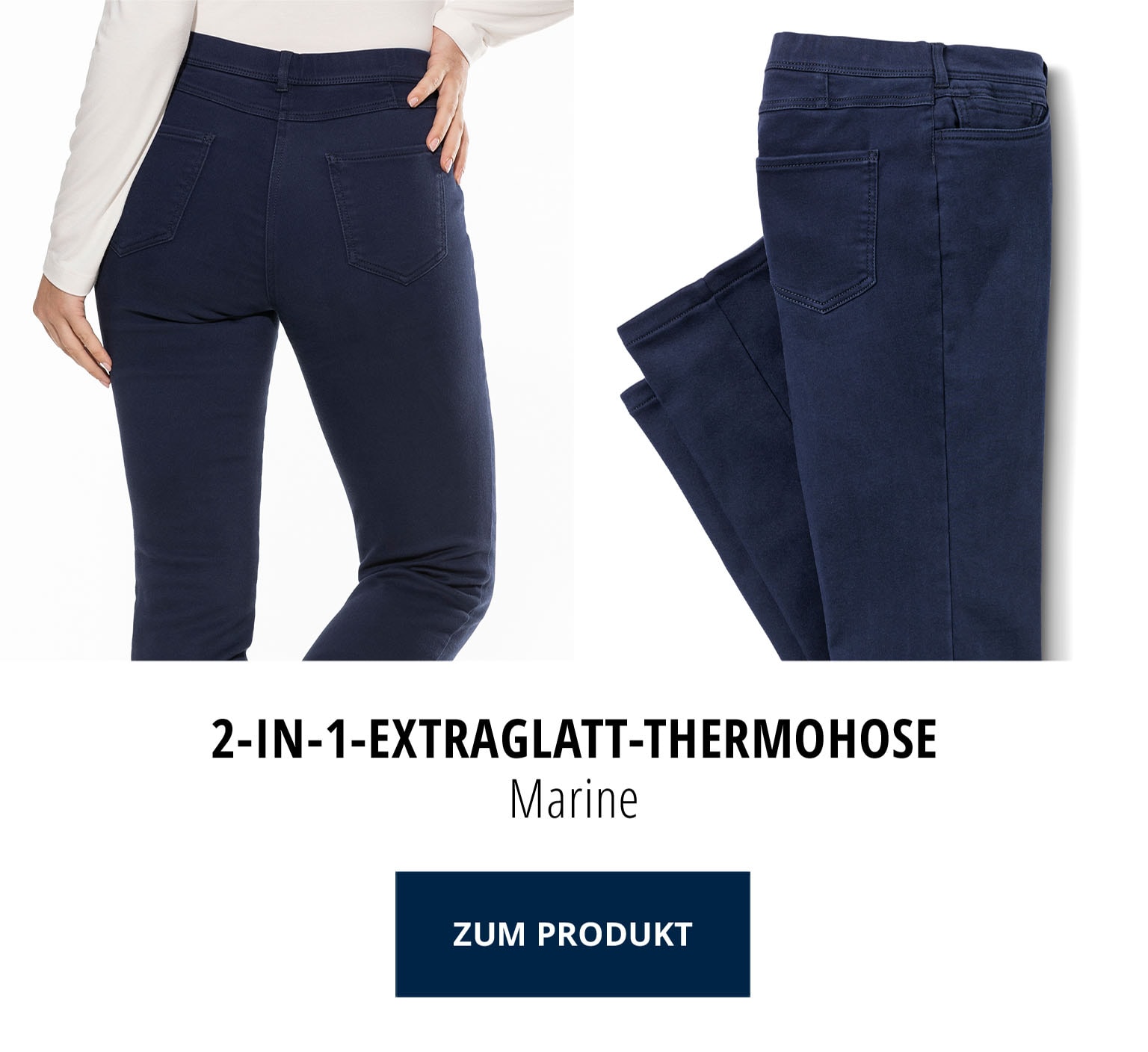 2-in-1-Extraglatt-Thermohose - Marine | Walbusch