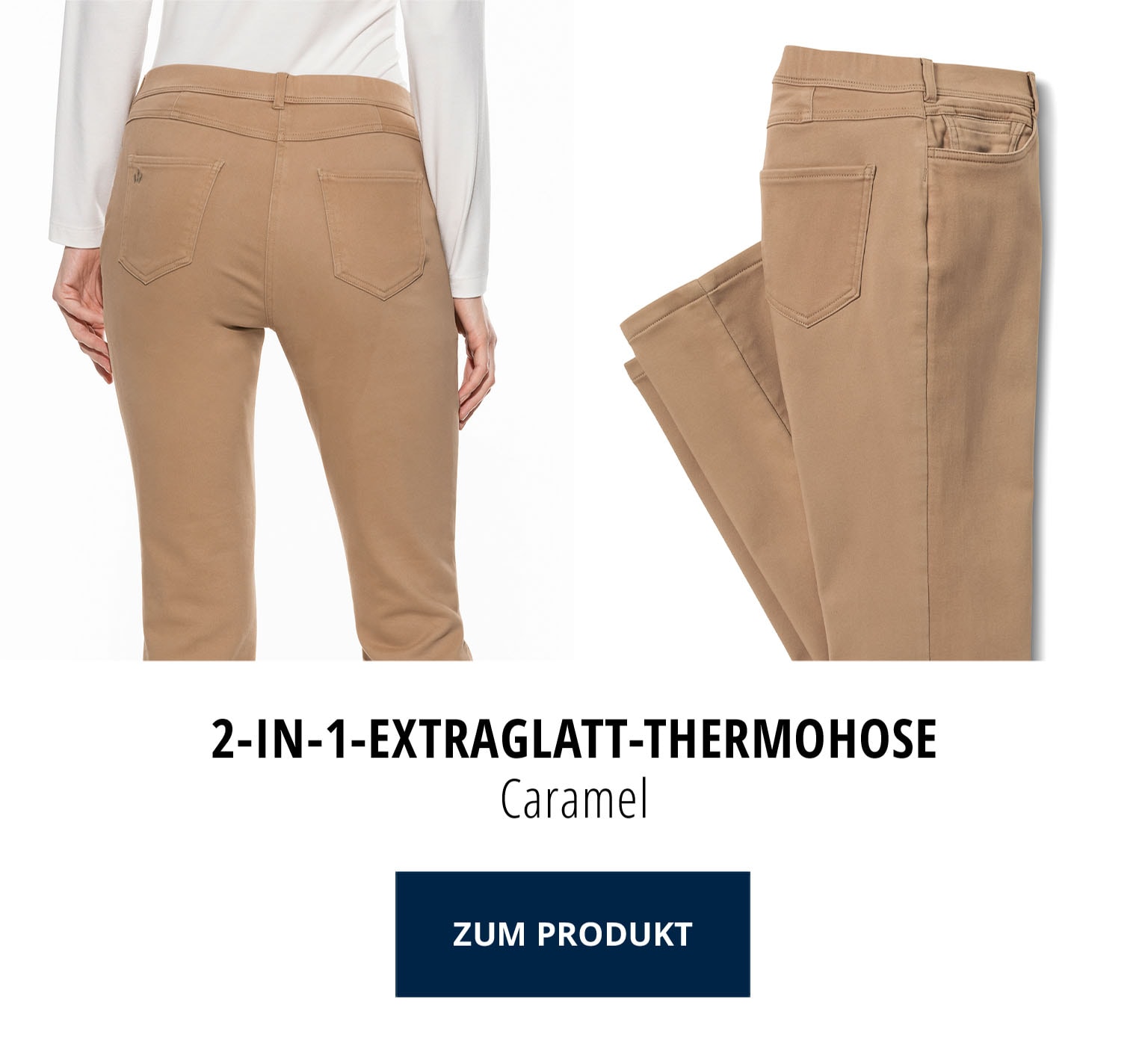 2-in-1-Extraglatt-Thermohose - Caramel | Walbusch