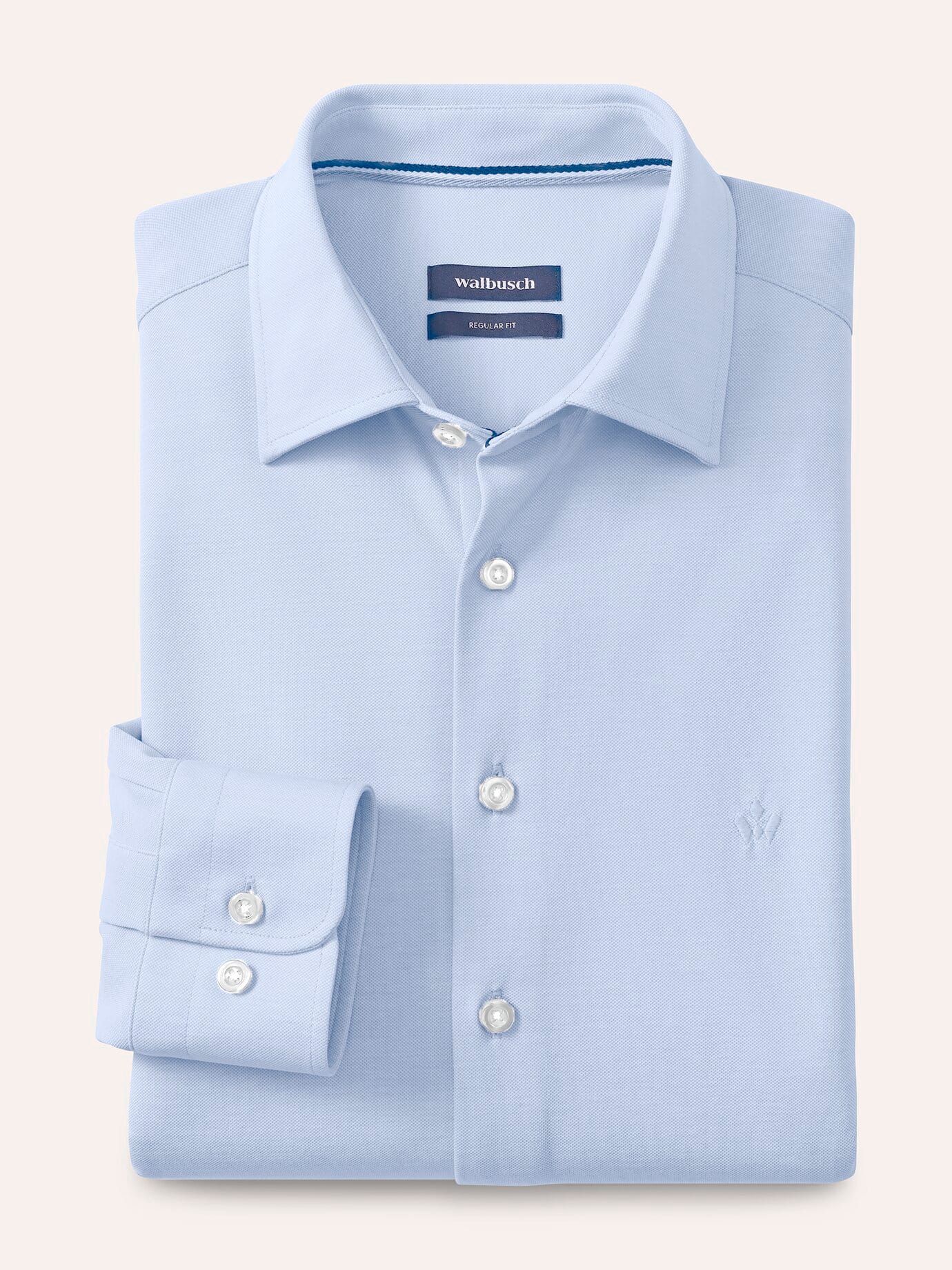 Comfort-Pique Hemd, Regular Fit#noch offen: Größenlauf, Farbe Blau, 41/42, weich und elastisch mit Kent-Kragen Herren