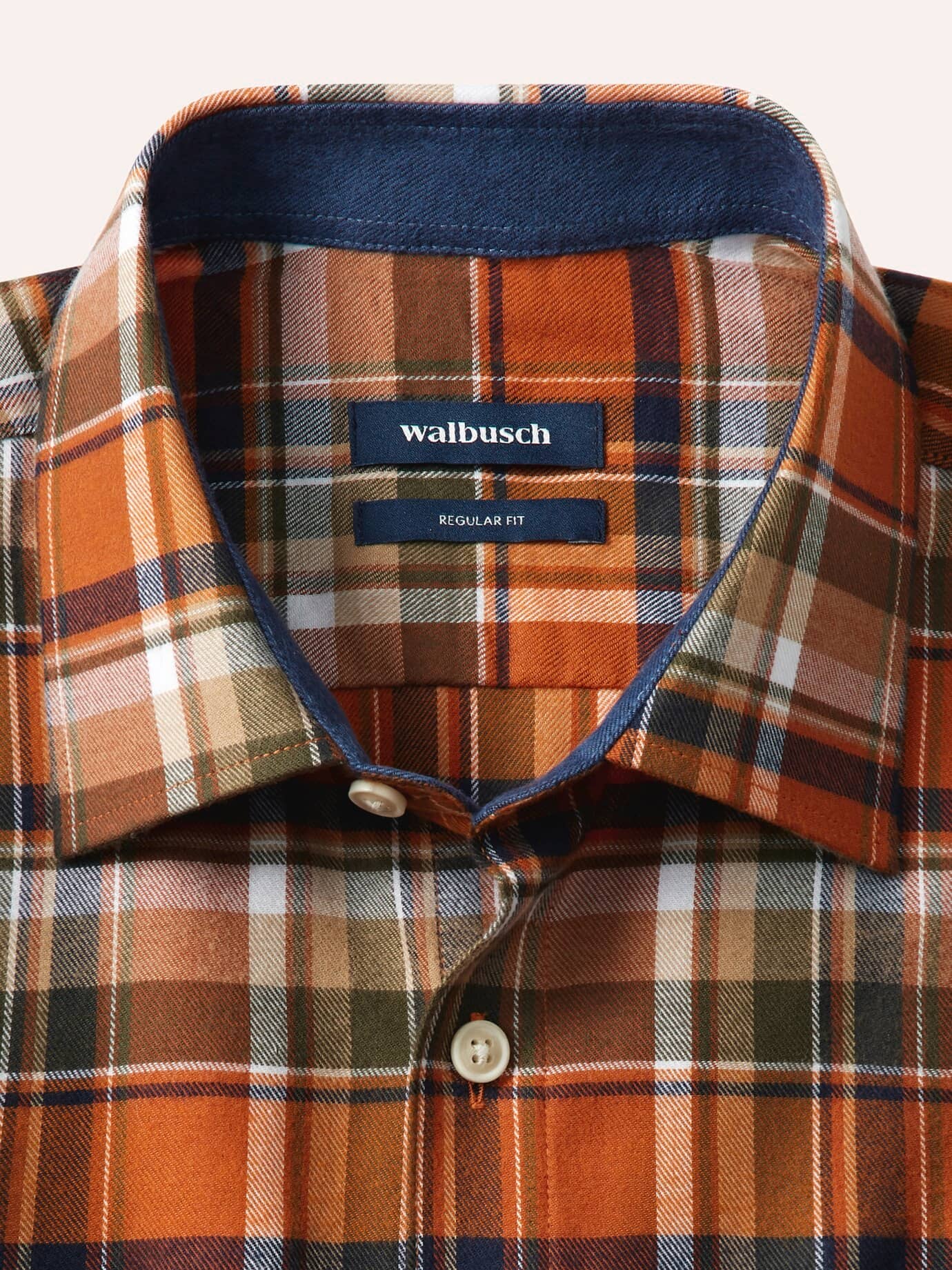 Walbusch Soft-Flanell-Hemd Regular Fit Orange 43/44 4