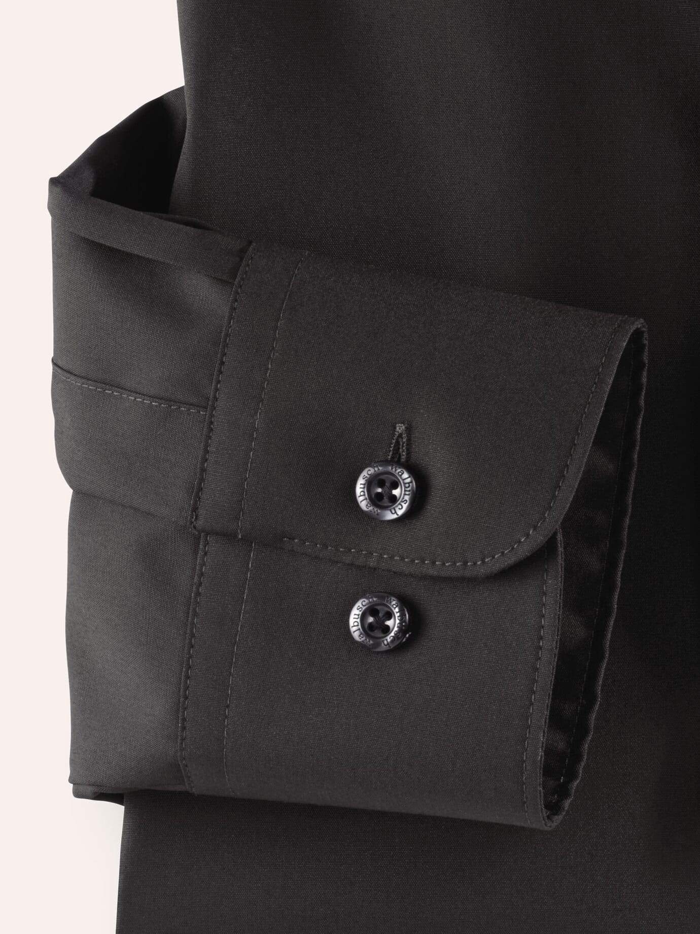 Walbusch Extraglatt Shirt Kent Collar Comfort Fit Black 44 non-iron Cotton 4