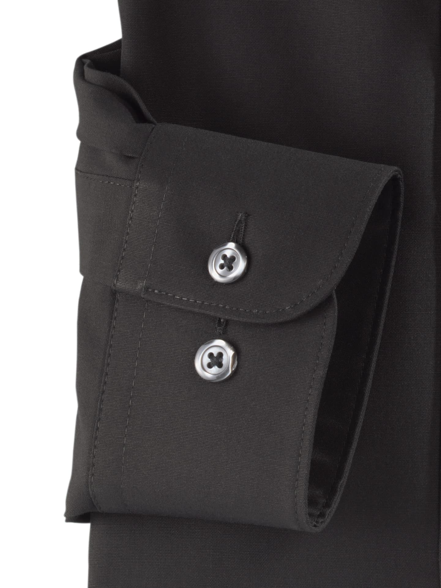 Walbusch Extraglatt-Hemd Walbusch-Kragen, Comfort Fit, Farbe Schwarz, 45/46, reine, bügelfreie Baumwolle Walbusch-Kragen ohne Knopf Herren 4