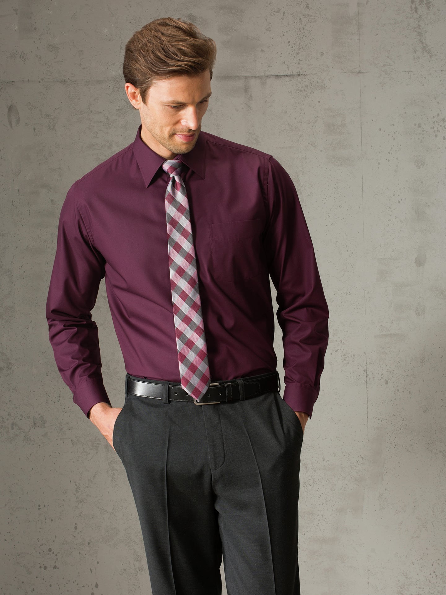 Walbusch Extra Smooth Shirt Buttonless Collar Red 41 2
