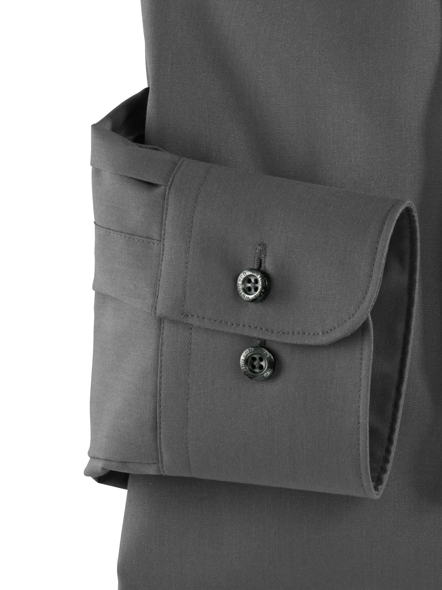 Walbusch Extraglatt-Hemd Walbusch-Krage, Comfort Fit, Farbe Grau, 44, reine, bügelfreie Baumwolle Walbusch-Kragen ohne Knopf Herren 4