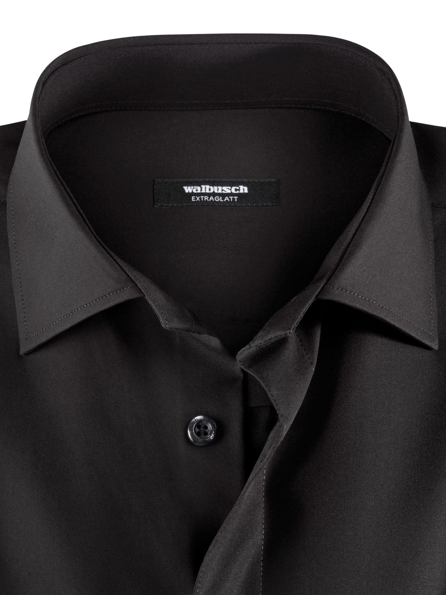 Walbusch Extraglatt Shirt Kent Collar Regular Fit Black 45/46 2