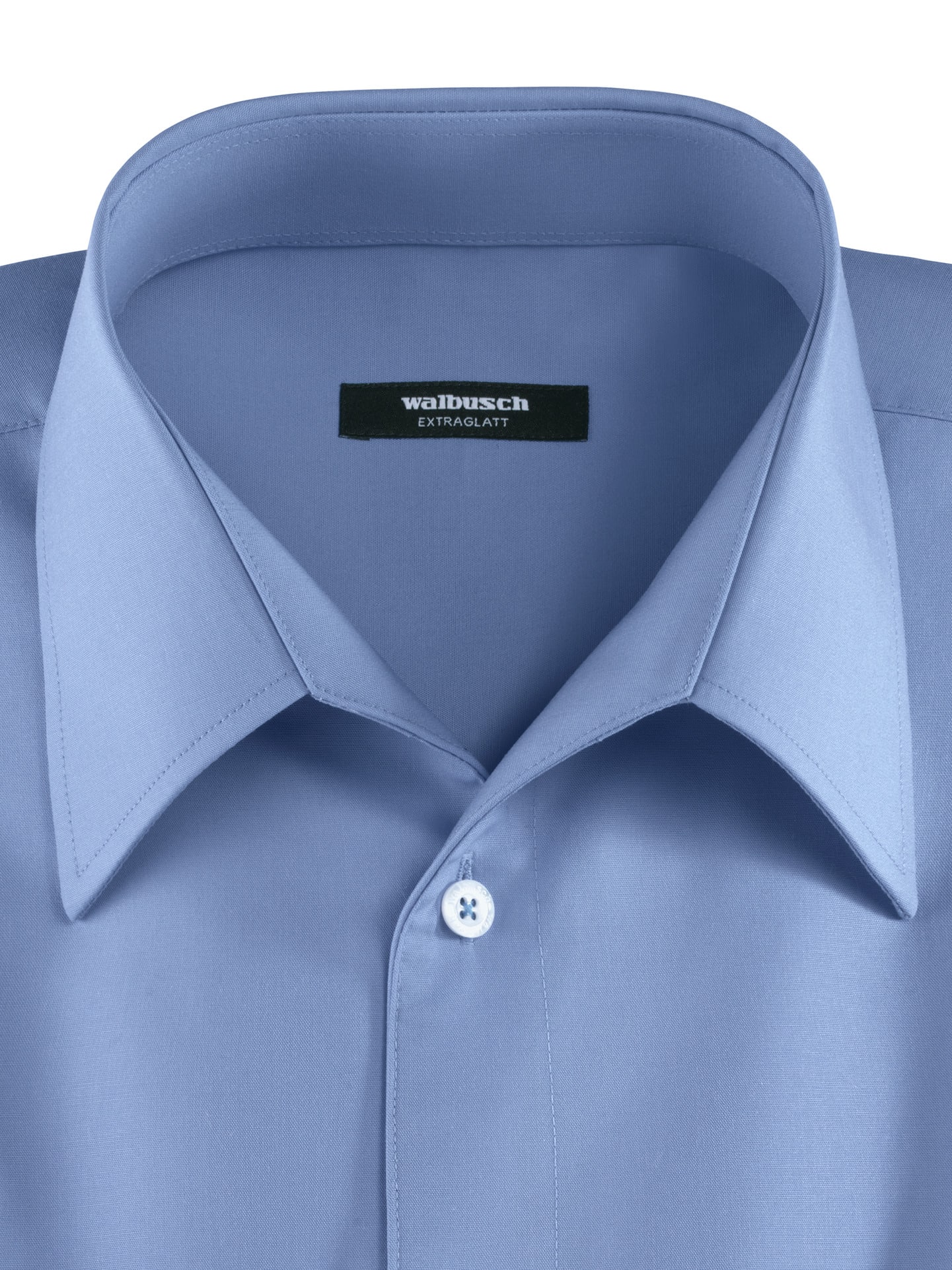 Walbusch Extra Smooth Shirt Buttonless Collar Blue 43 10
