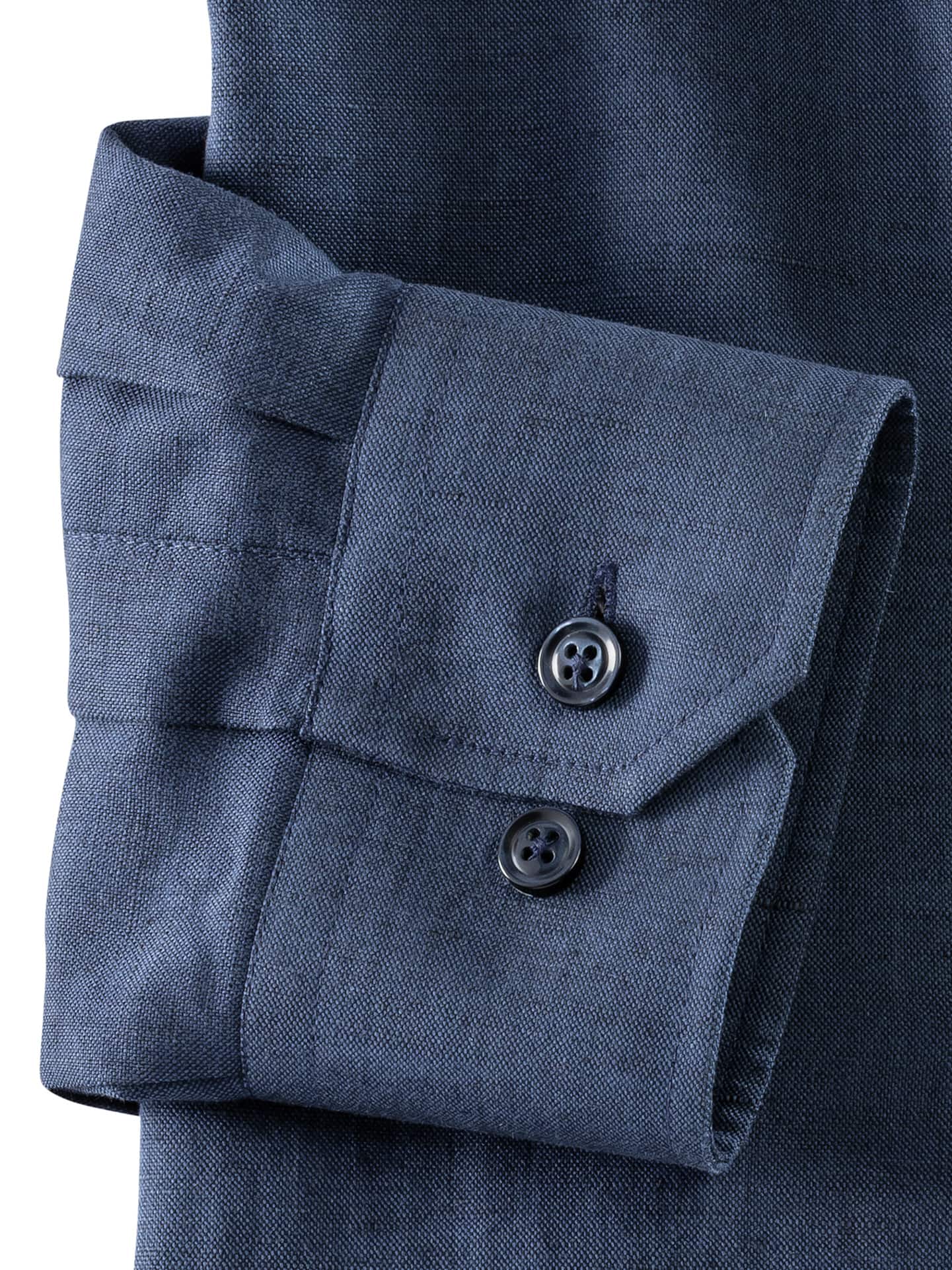 Walbusch Stand Collar Linen Shirt Blue 43/44 8