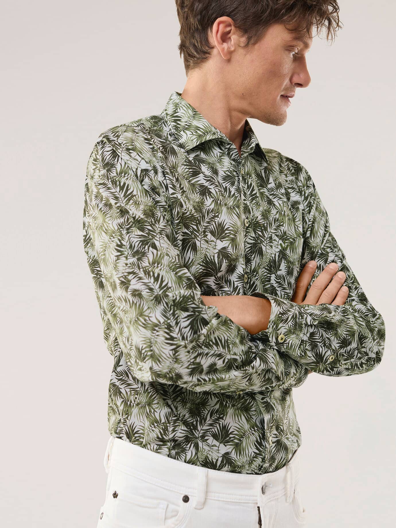 Walbusch Tropical Extra Smooth Shirt Comfort Fit Green 47/48 2