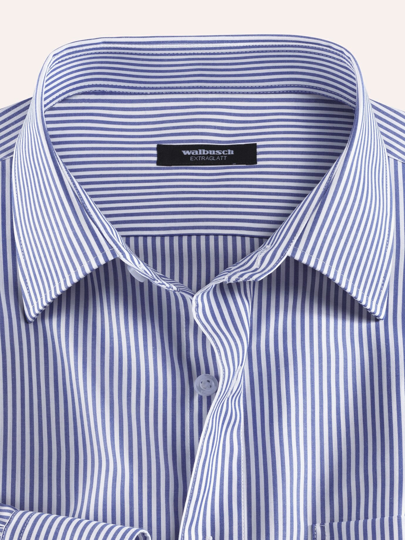 Walbusch Extraglatt Shirt Kent Collar Blue 44 4