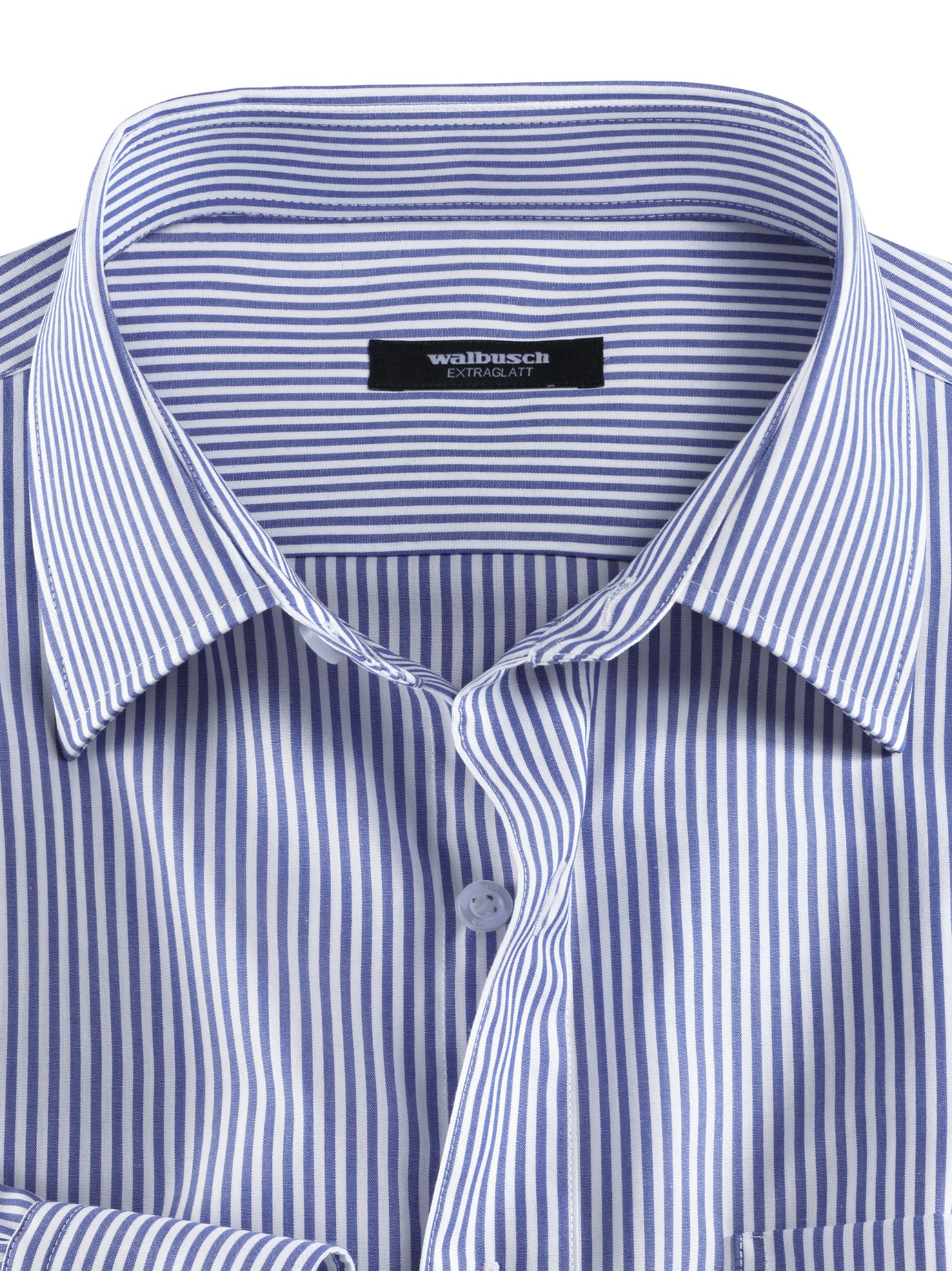 Walbusch Extraglatt Shirt Kent Collar Blue 44 3