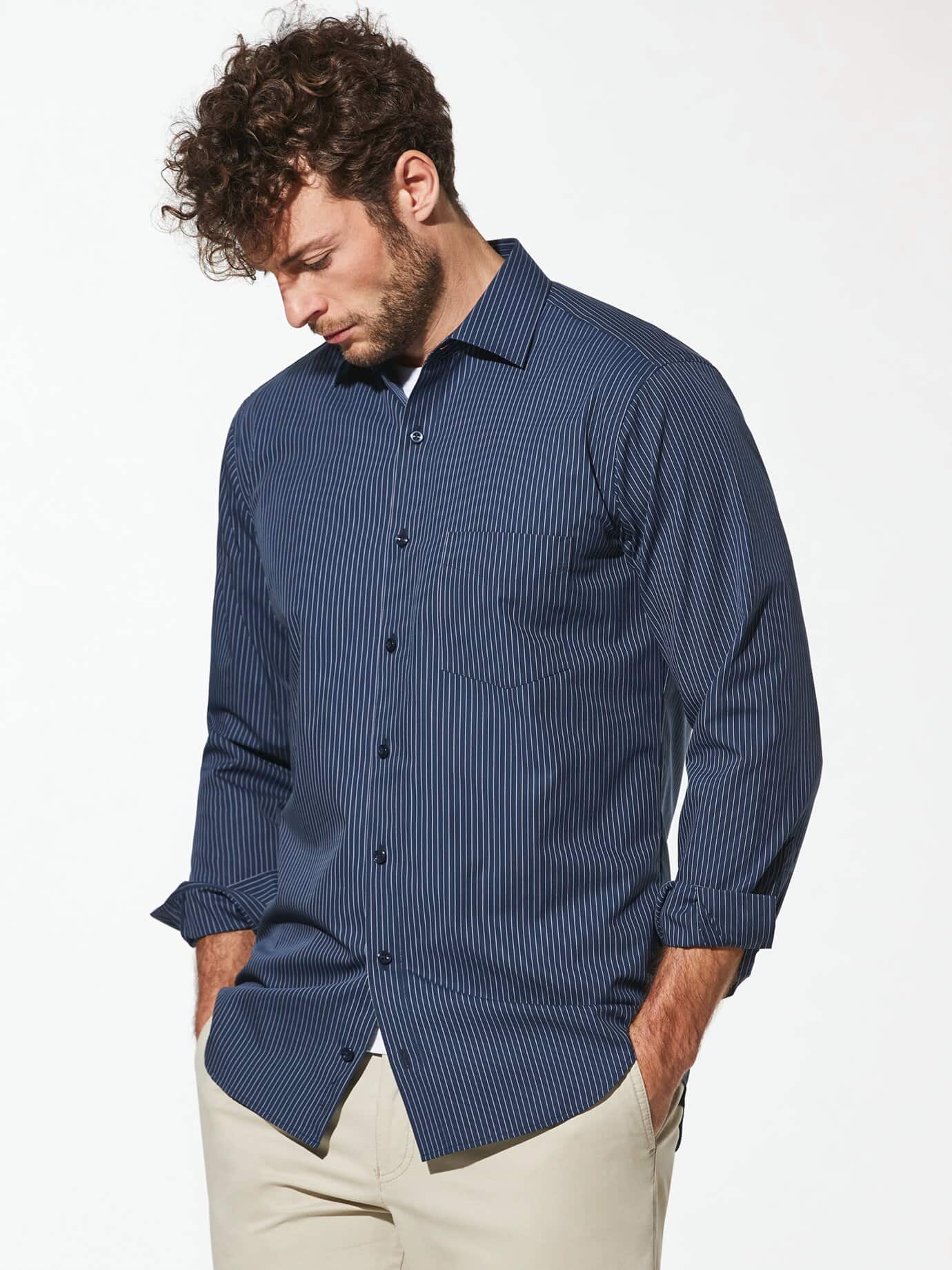 Walbusch Extraglatt Kent Collar Shirt Comfort Fit Blue 45/46 6