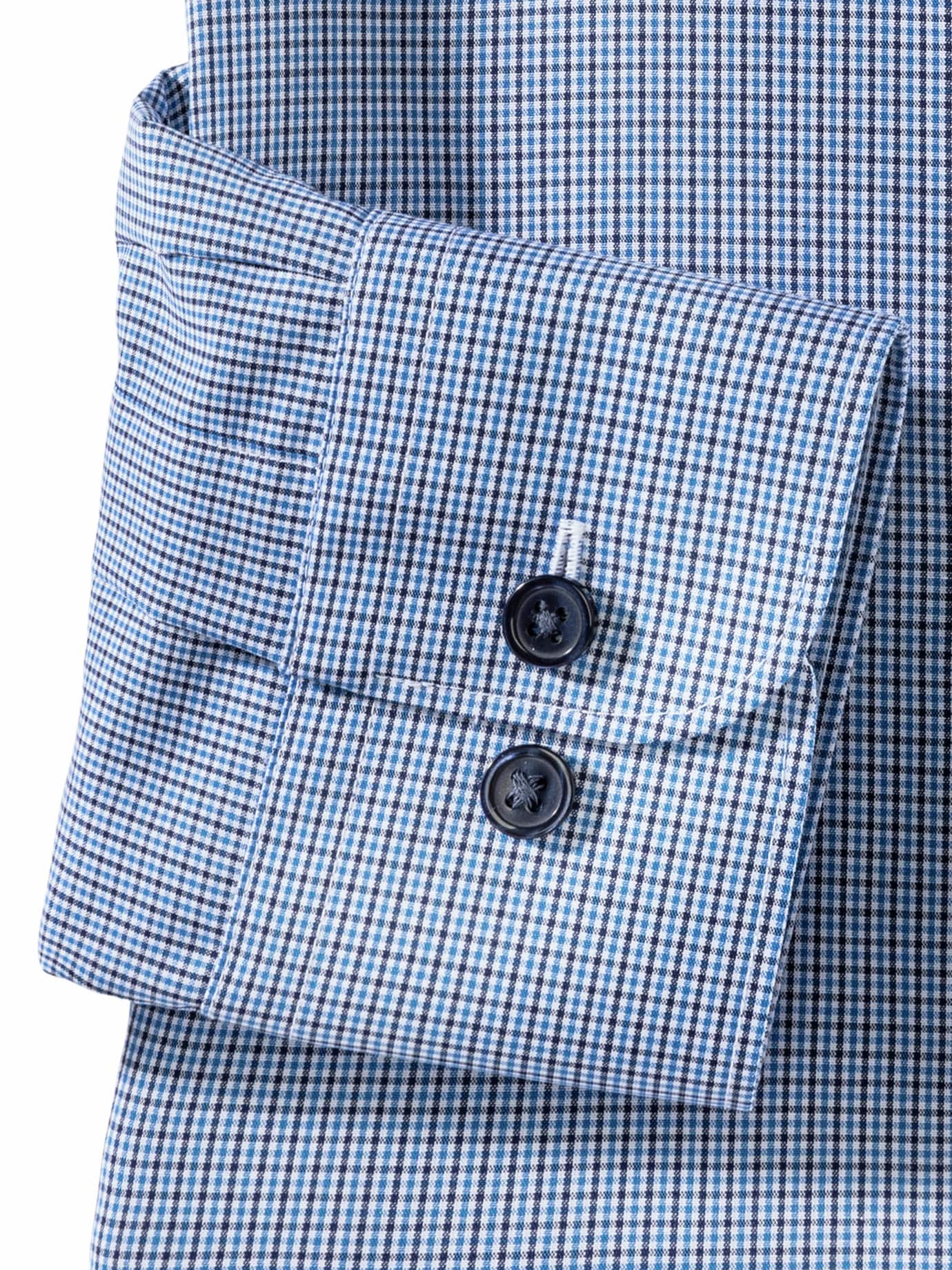 Chemise Walbusch Extraglatt Zip & Go Bleu 44 4