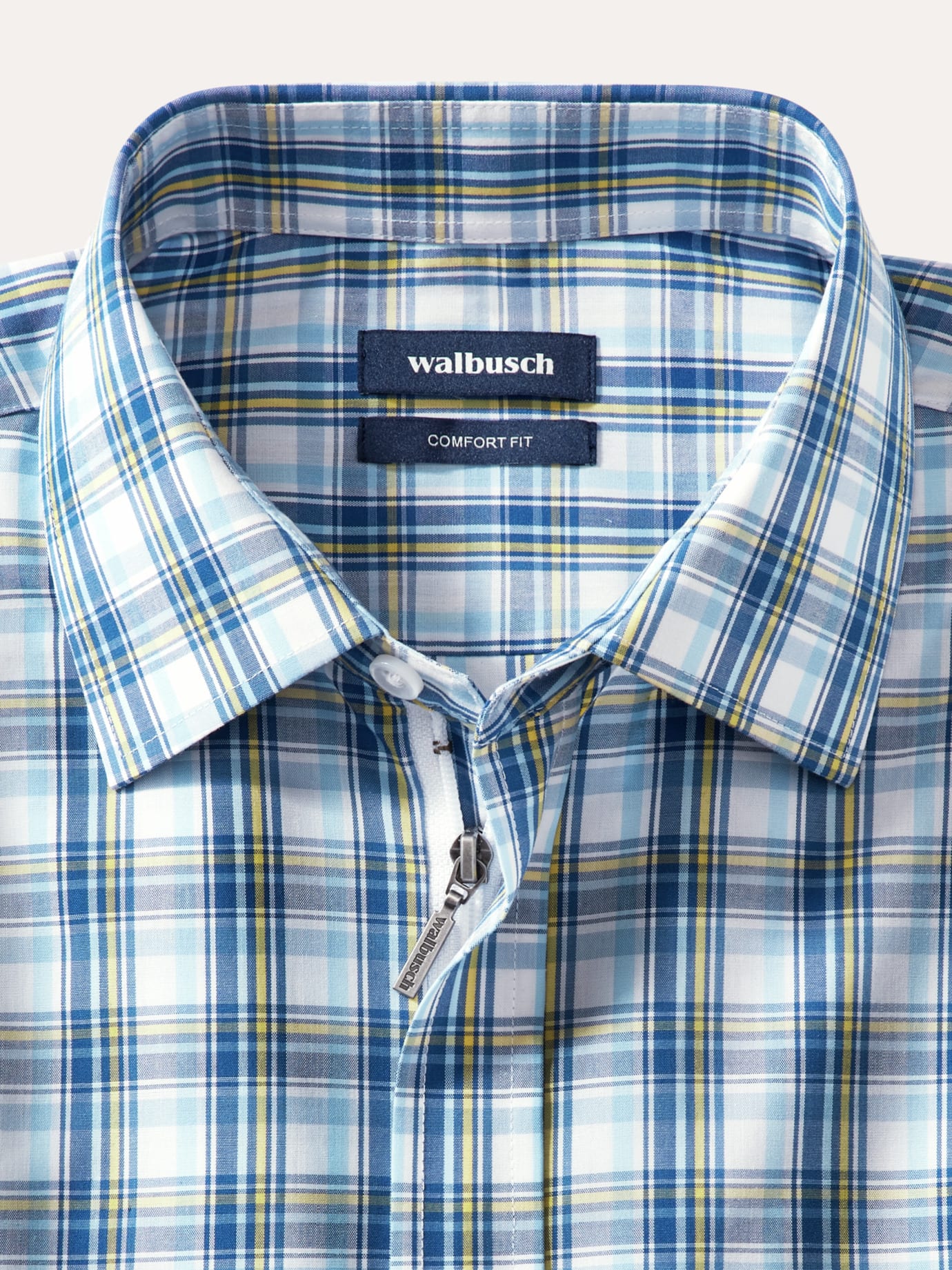 Walbusch Extraglatt Zip & Go Shirt White 49/50 8