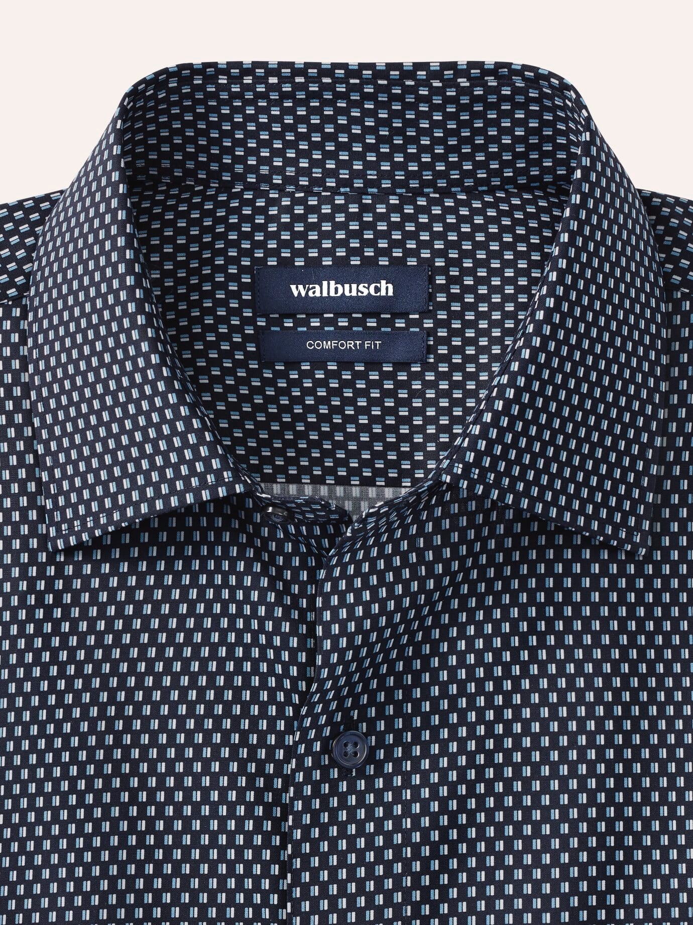 Walbusch Extraglatt-Hemd Kent-Kragen, Comfort Fit, Farbe Blau, 49/50, reine, bügelfreie Baumwolle Kent-Kragen Herren 4
