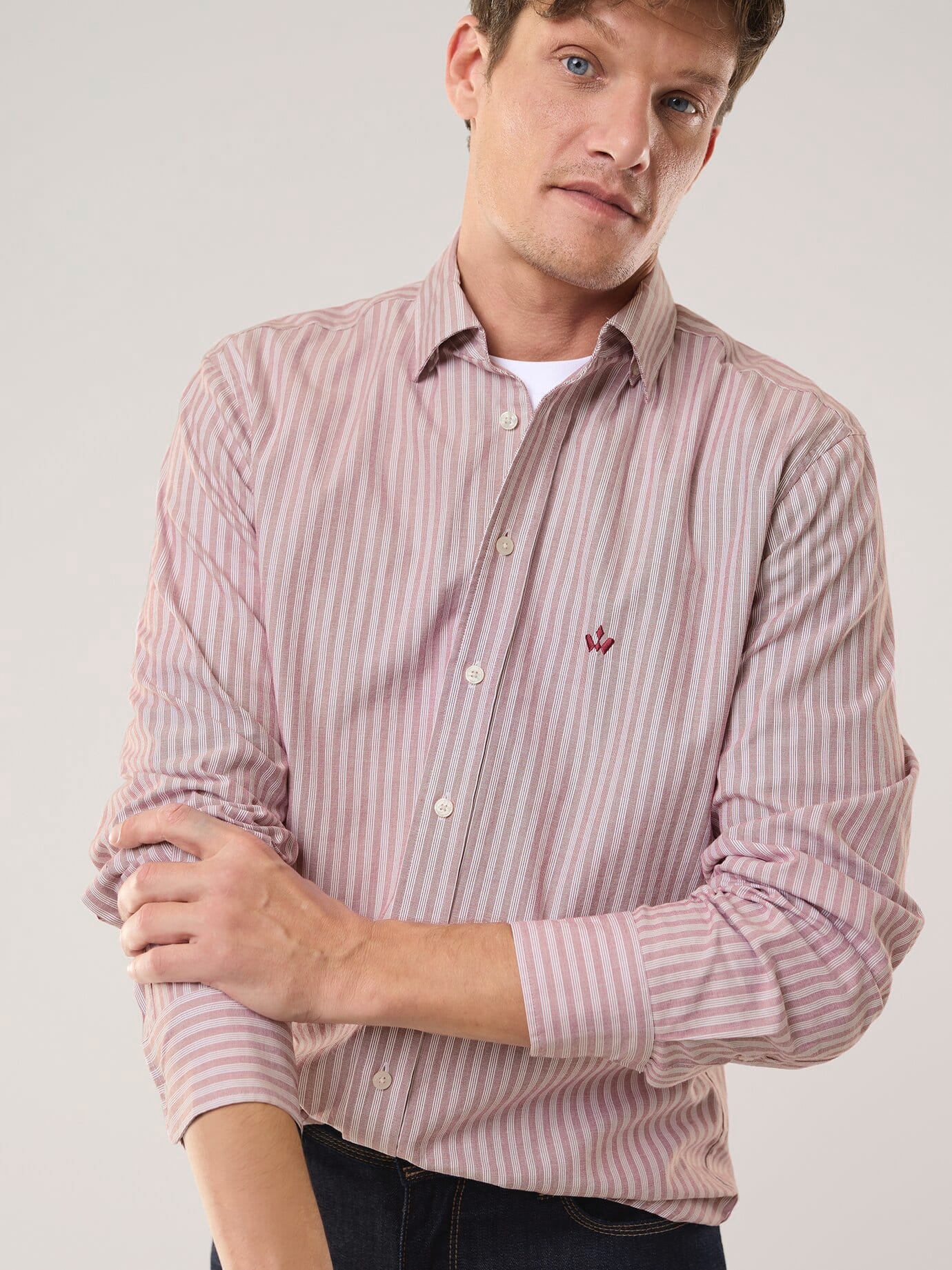 Walbusch Royal Oxford Shirt Red 38 6