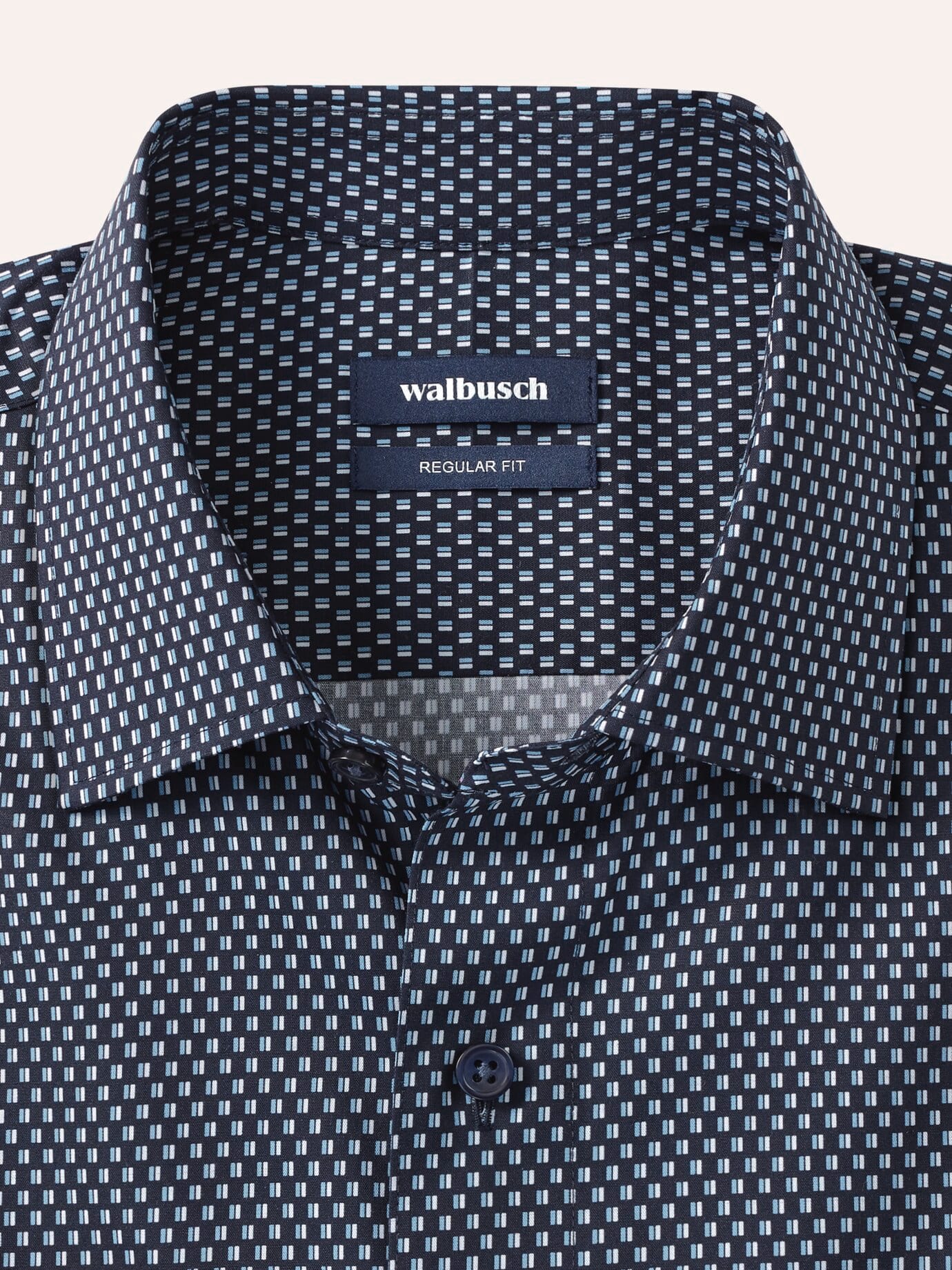 Walbusch Extraglatt Hemd Kent-Kragen Blau 41 8